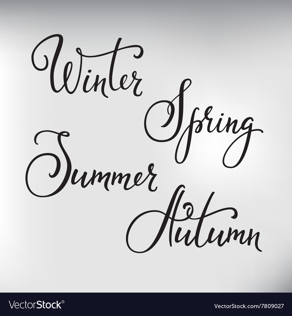 Lettering seasons set Royalty Free Vector Image