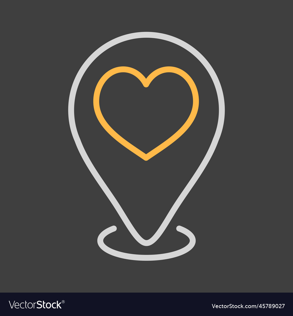Map pointer with heart icon