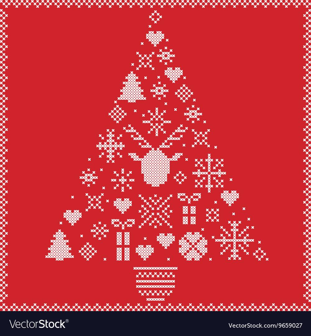 Nordic stars and winter elements in tree shape