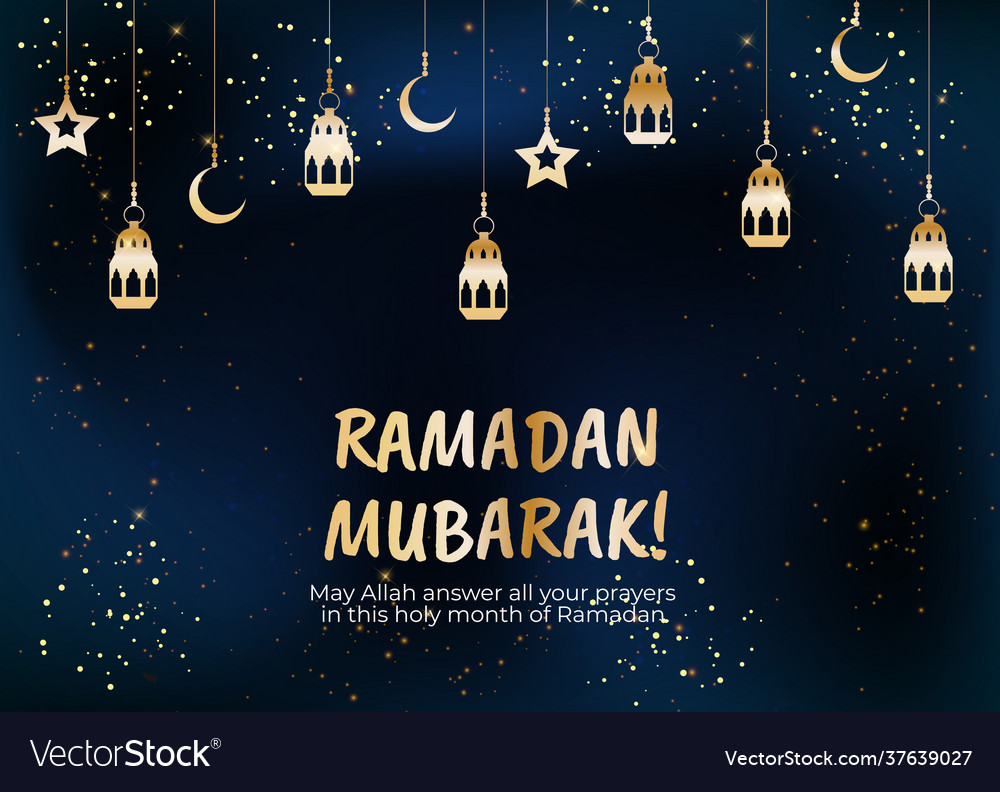 Ramadan mubarak islamic greeting cards for muslim Vector Image