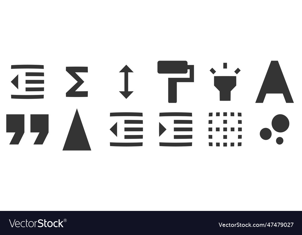Set of 12 icons editor collection thin line web Vector Image Set of 12 icons editor collection thin line web