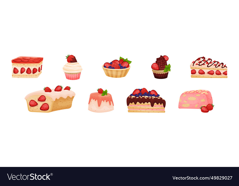 Strawberry confectionery and desserts with cream