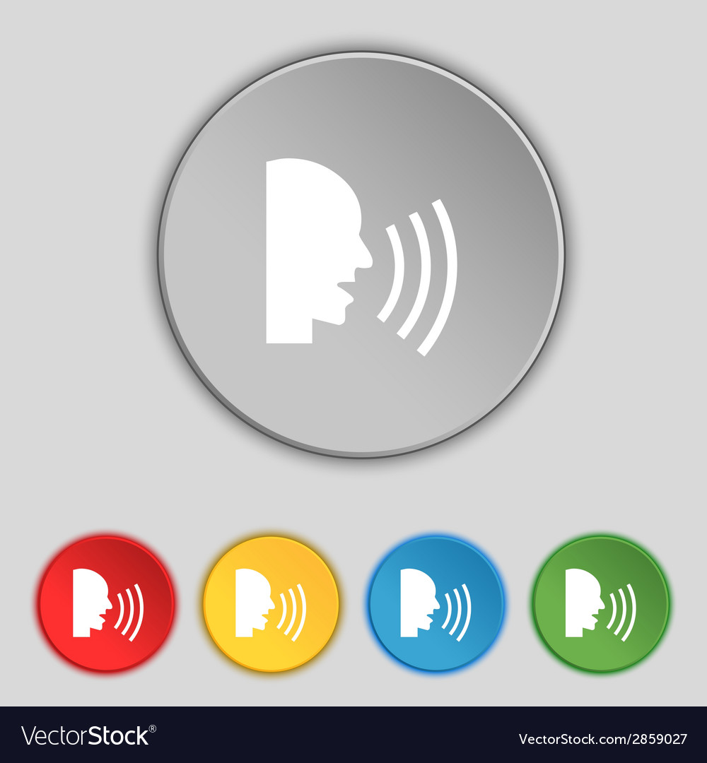 Talking flat modern web icon set colour button Vector Image
