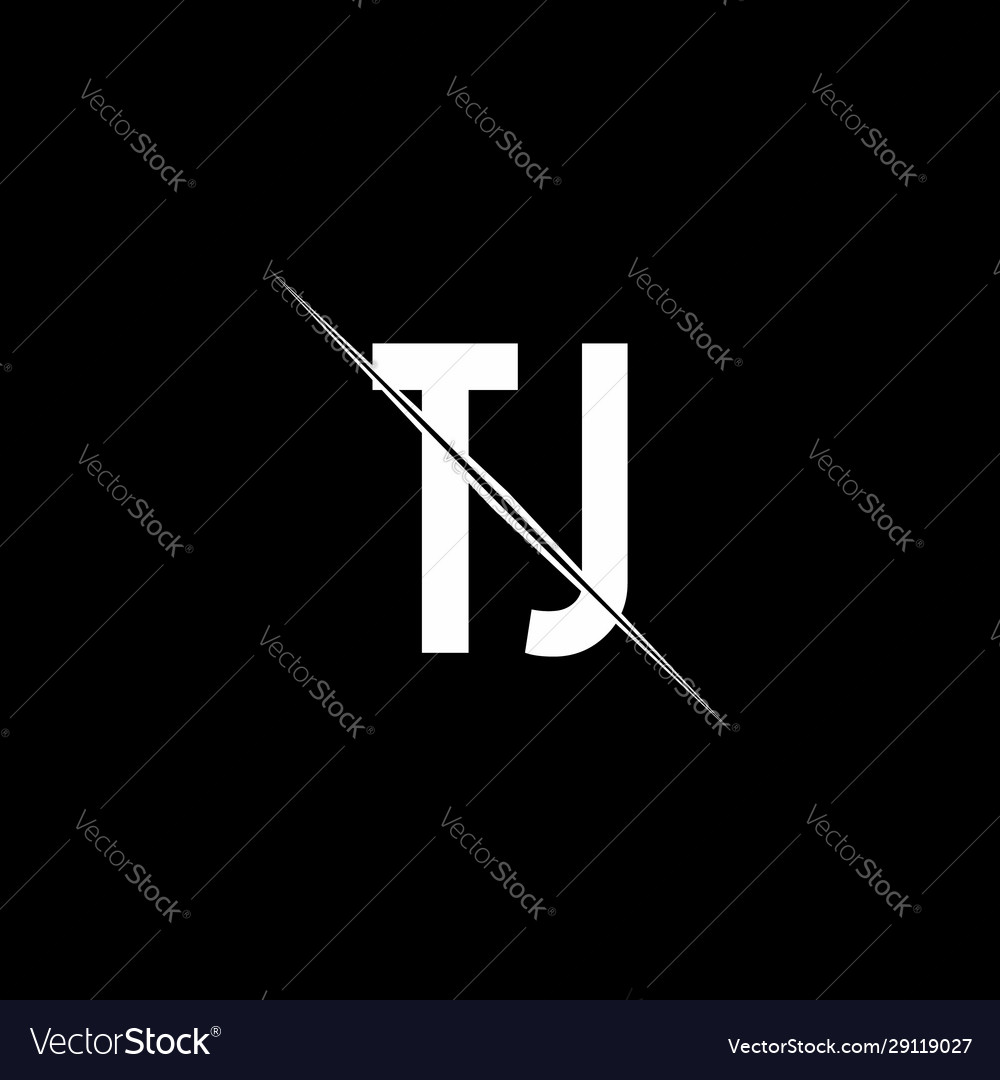 Tj logo monogram with slash style design template