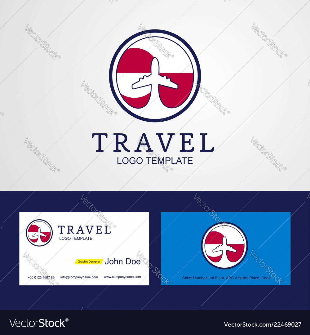 Travel greenland creative circle flag logo