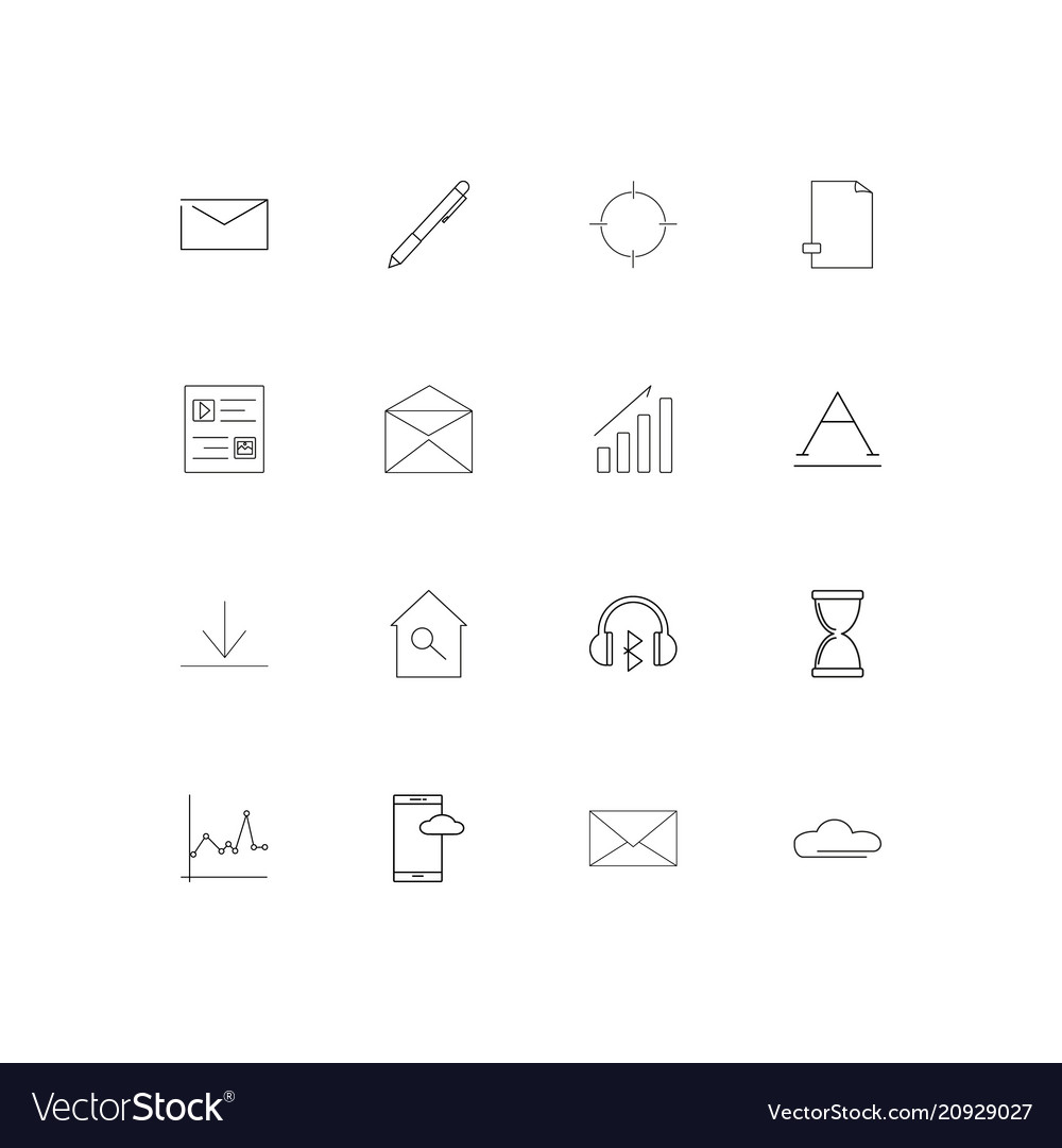 Web applications linear thin icons set outlined