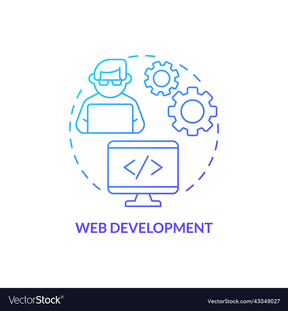 Web development blue gradient concept icon Vector Image