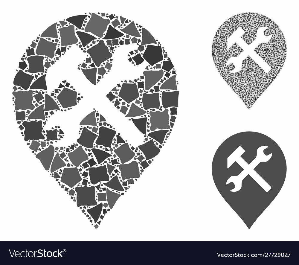 Workshop map marker composition icon unequal Vector Image Workshop map marker composition icon unequal