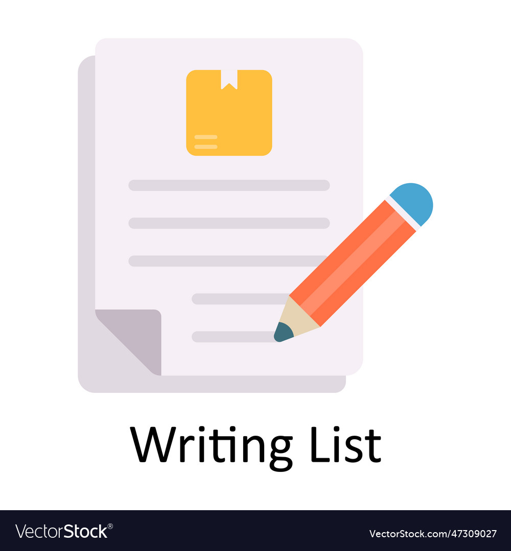 Writing list flat icon design