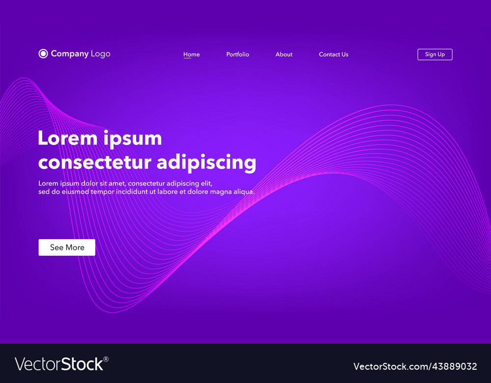 Abstract background website landing page template vector image Abstract background website landing page template