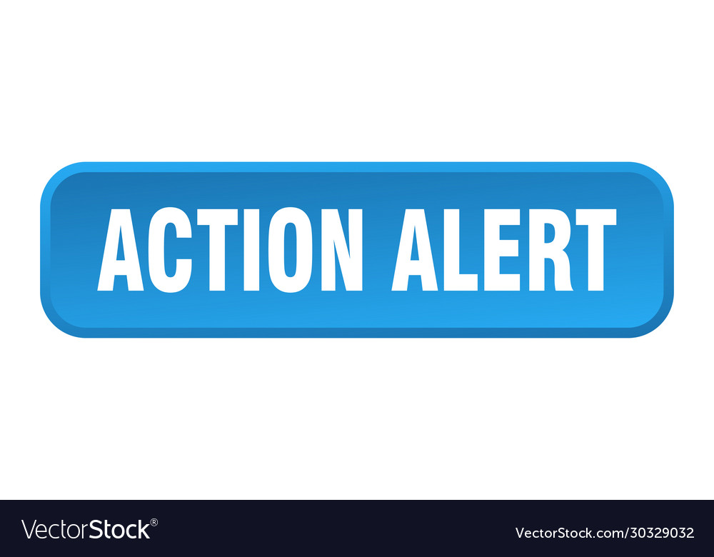 Action alert button square 3d push