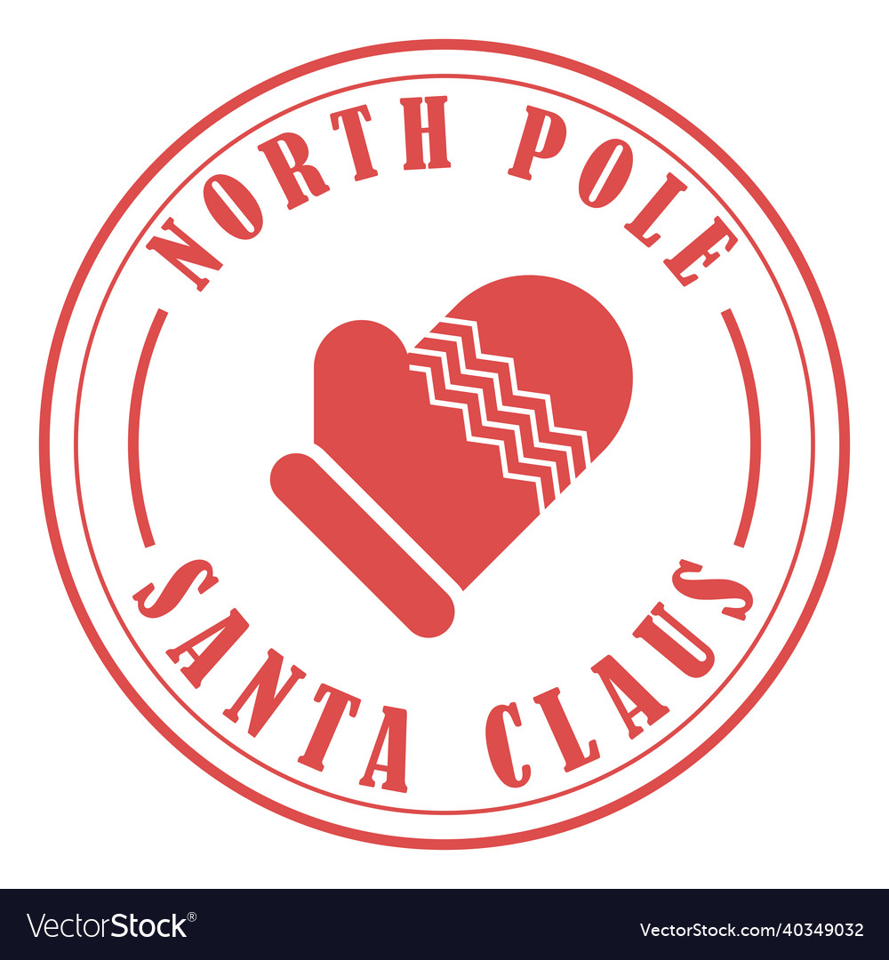 Christmas seal with glove Royalty Free Vector Image