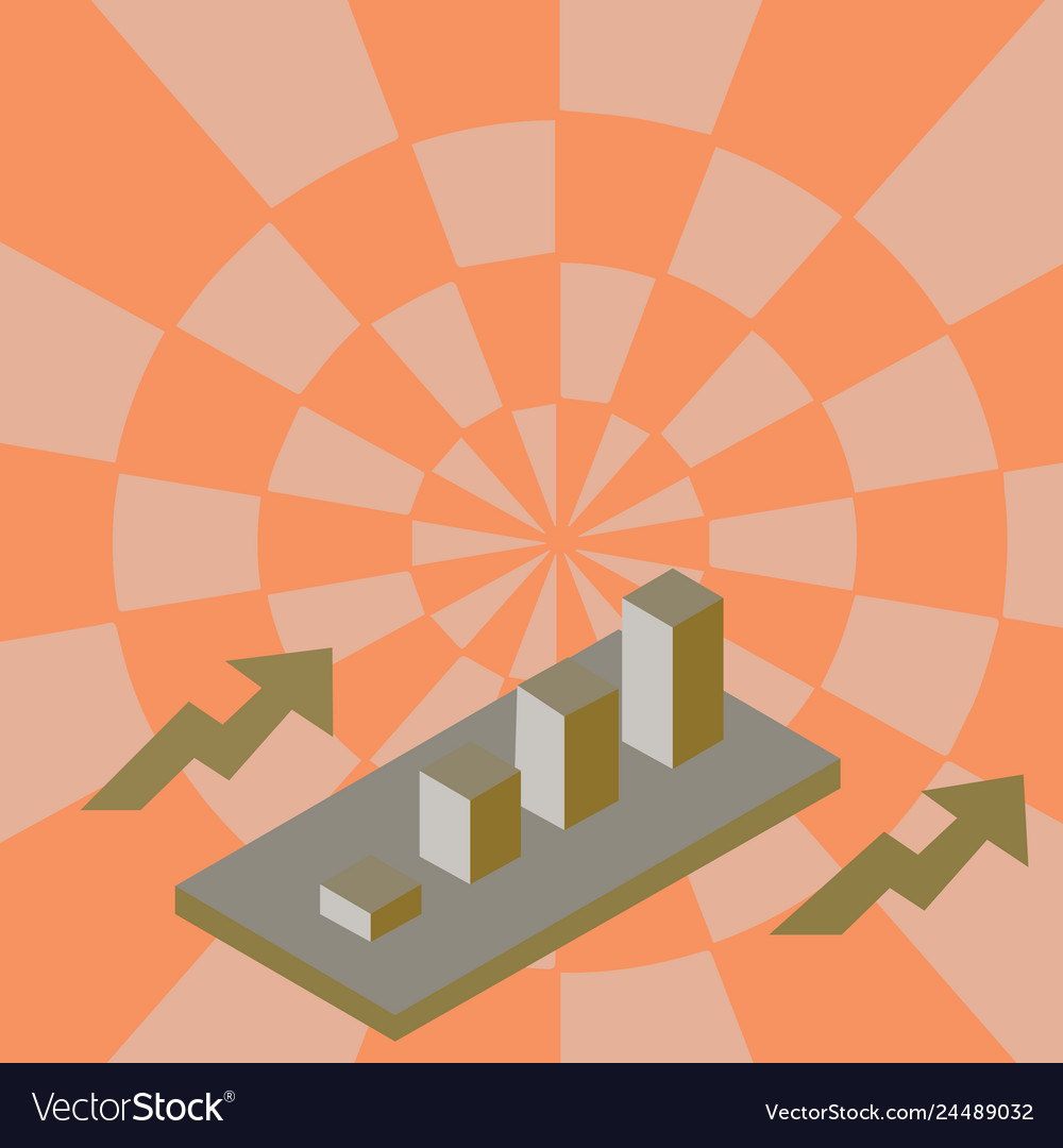Colorful growing clustered 3d bar chart graph