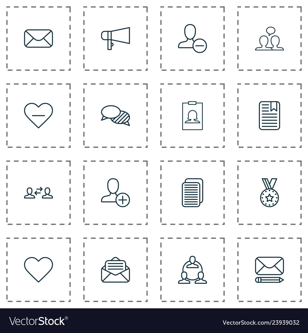 Communication icons set with dialogue delete add vector image Communication icons set with dialogue delete add