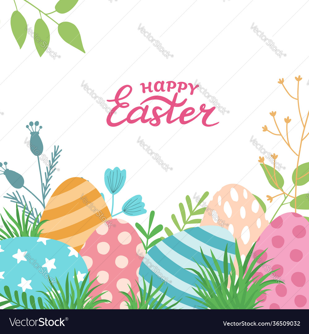 Composition easter eggs Royalty Free Vector Image