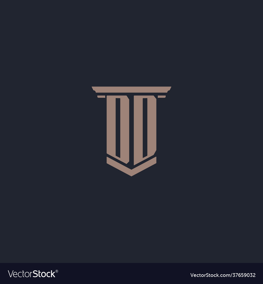 Dd initial monogram logo with pillar style design