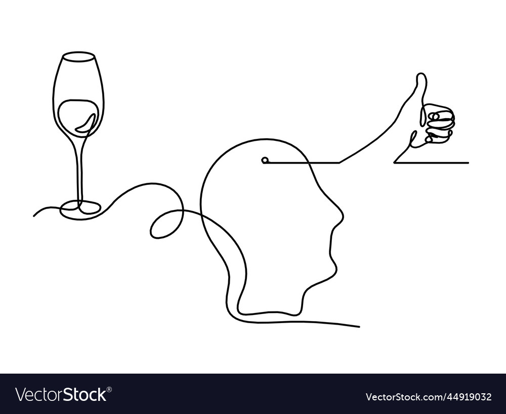 Drawing line wine with hand on the white