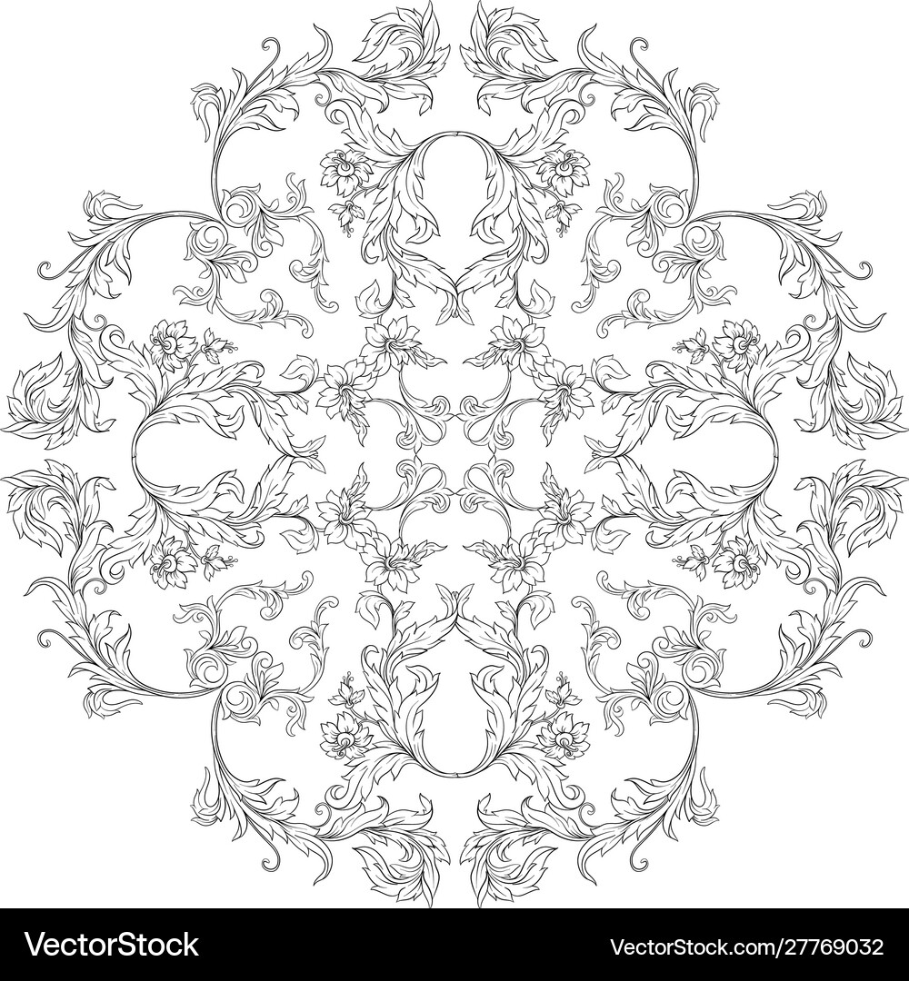 Elements in baroque rococo victorian Royalty Free Vector