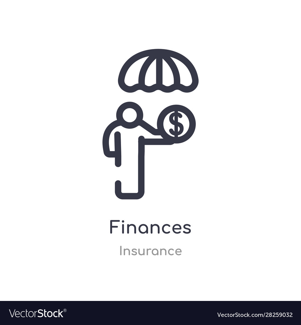 Finances outline icon isolated line from Vector Image