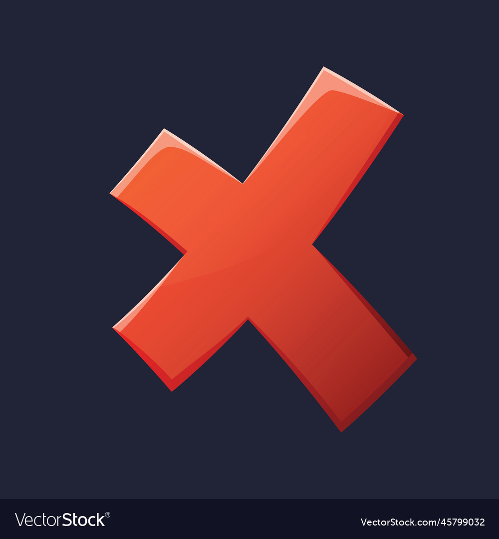 Game ui asset gaming user interface x mark icon vector image Game ui asset gaming user interface x mark icon