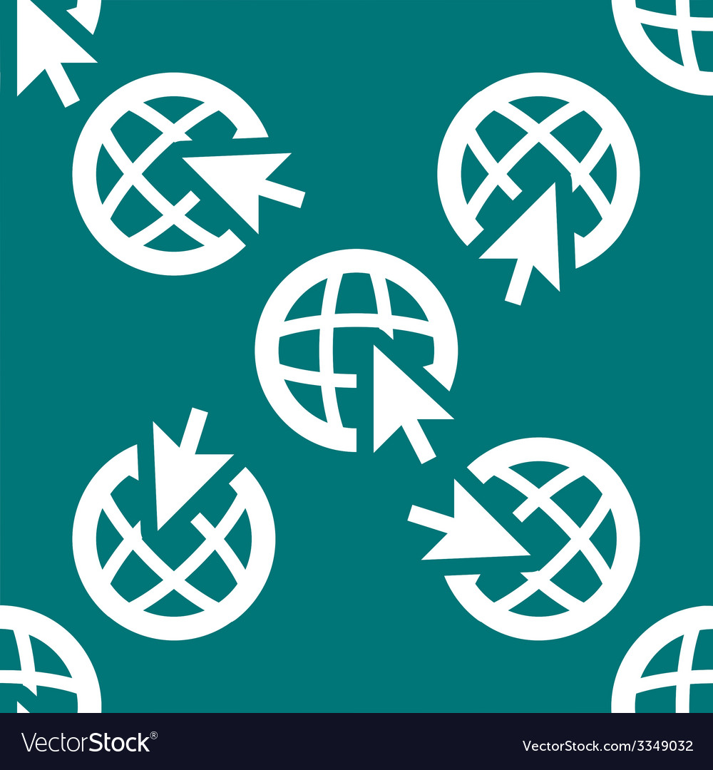 Globe web icon flat design seamless pattern