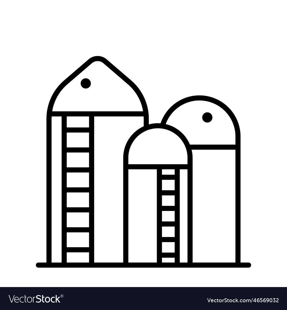 Grain silo outline icon style