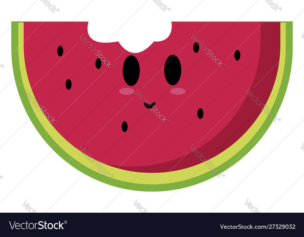 Glückliche Wassermelone auf weißem Hintergrund