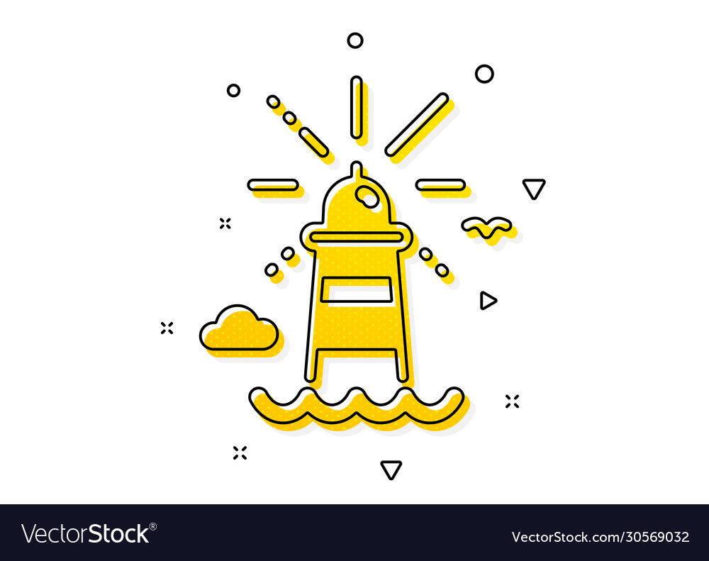 Lighthouse icon beacon tower sign searchlight Vector Image