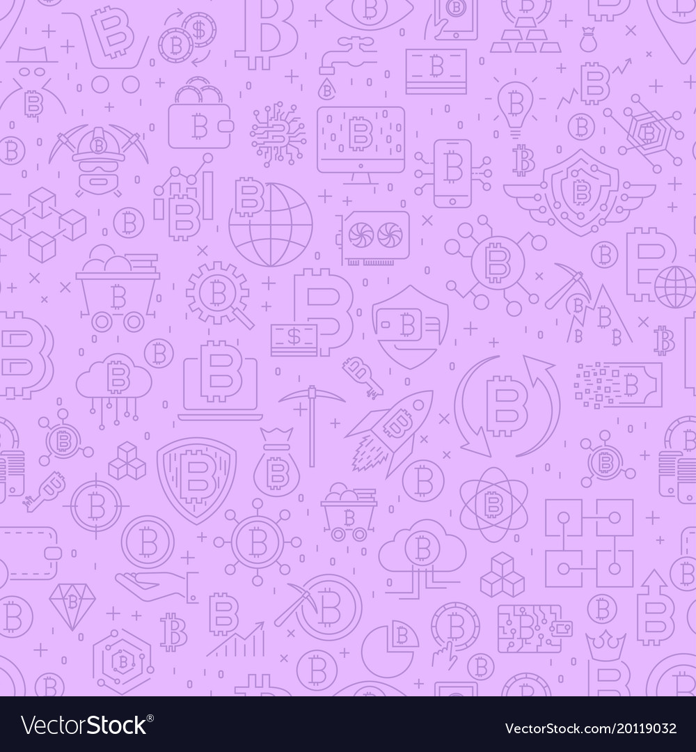 Line bitcoin seamless pattern