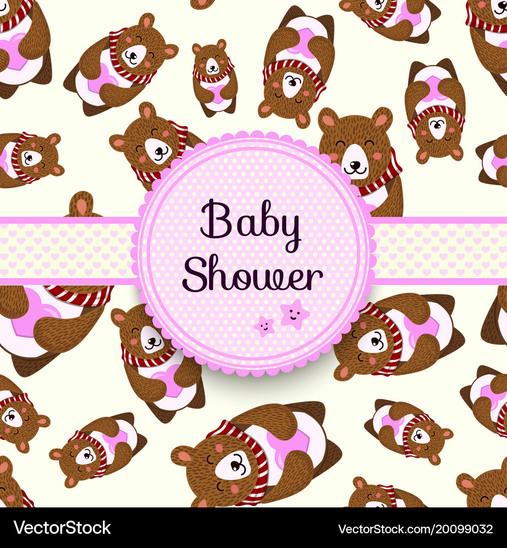 Seamless pattern with teddy bear Royalty Free Vector Image