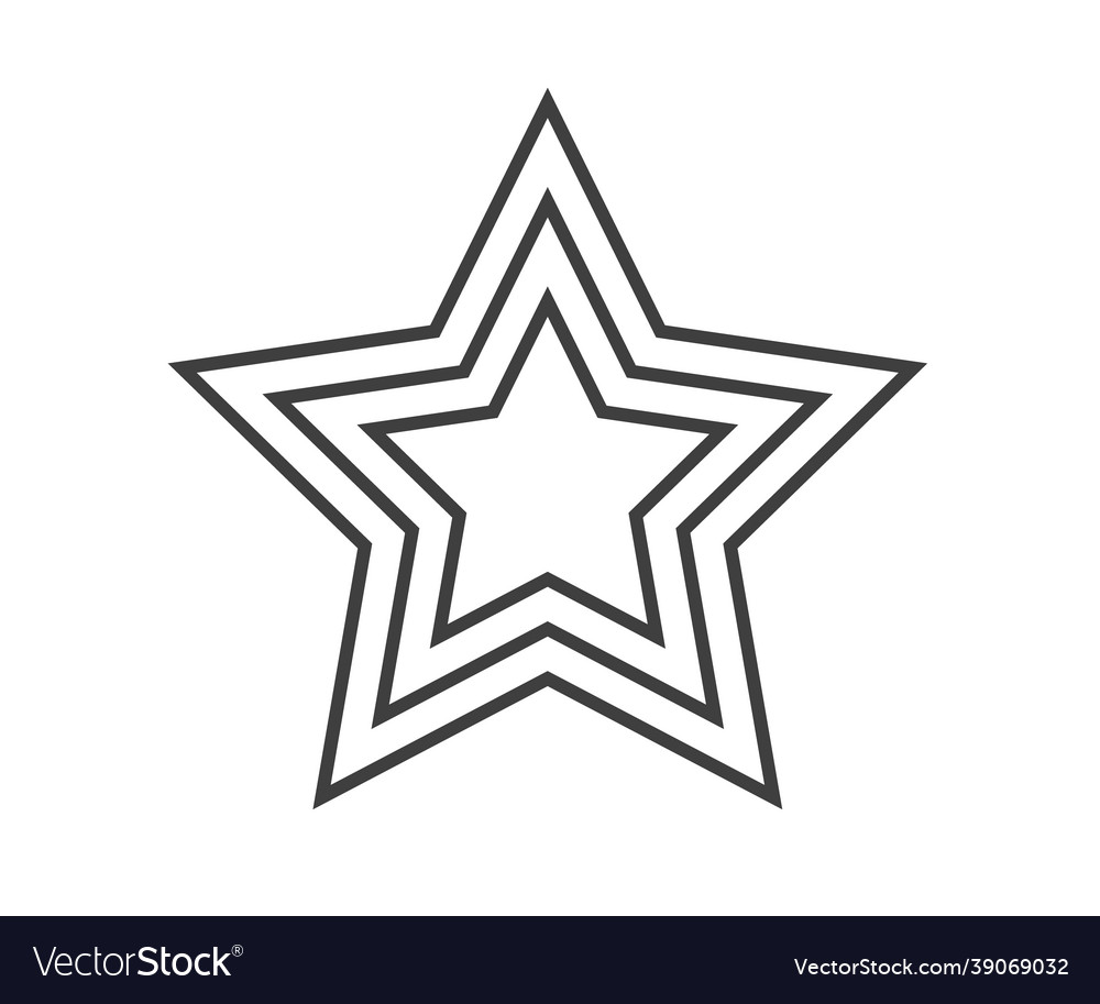 Star logo lined icon sign symbol flat design Vector Image