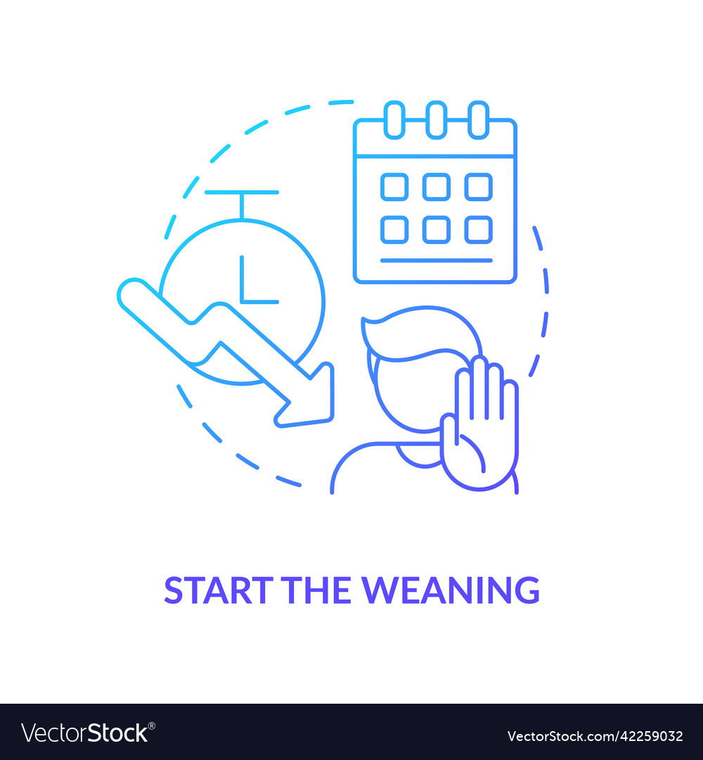 Start weaning blue gradient concept icon