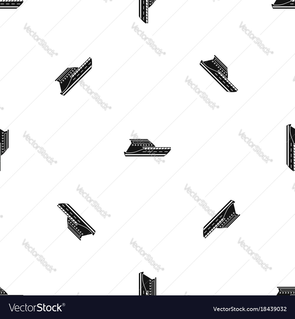 Yacht pattern seamless black Royalty Free Vector Image