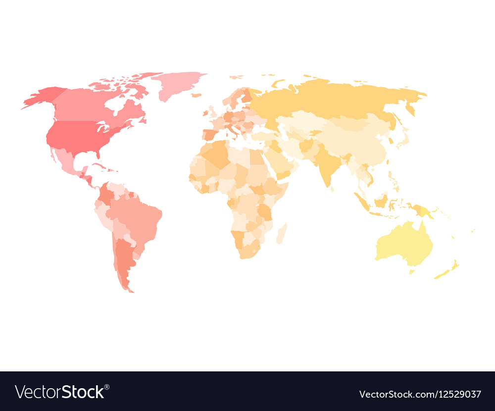 blank simplified political map world in royalty free vector