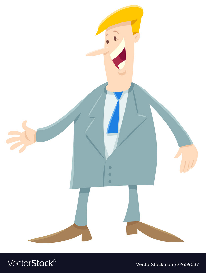 Cartoon man or businessman in suit Royalty Free Vector Image