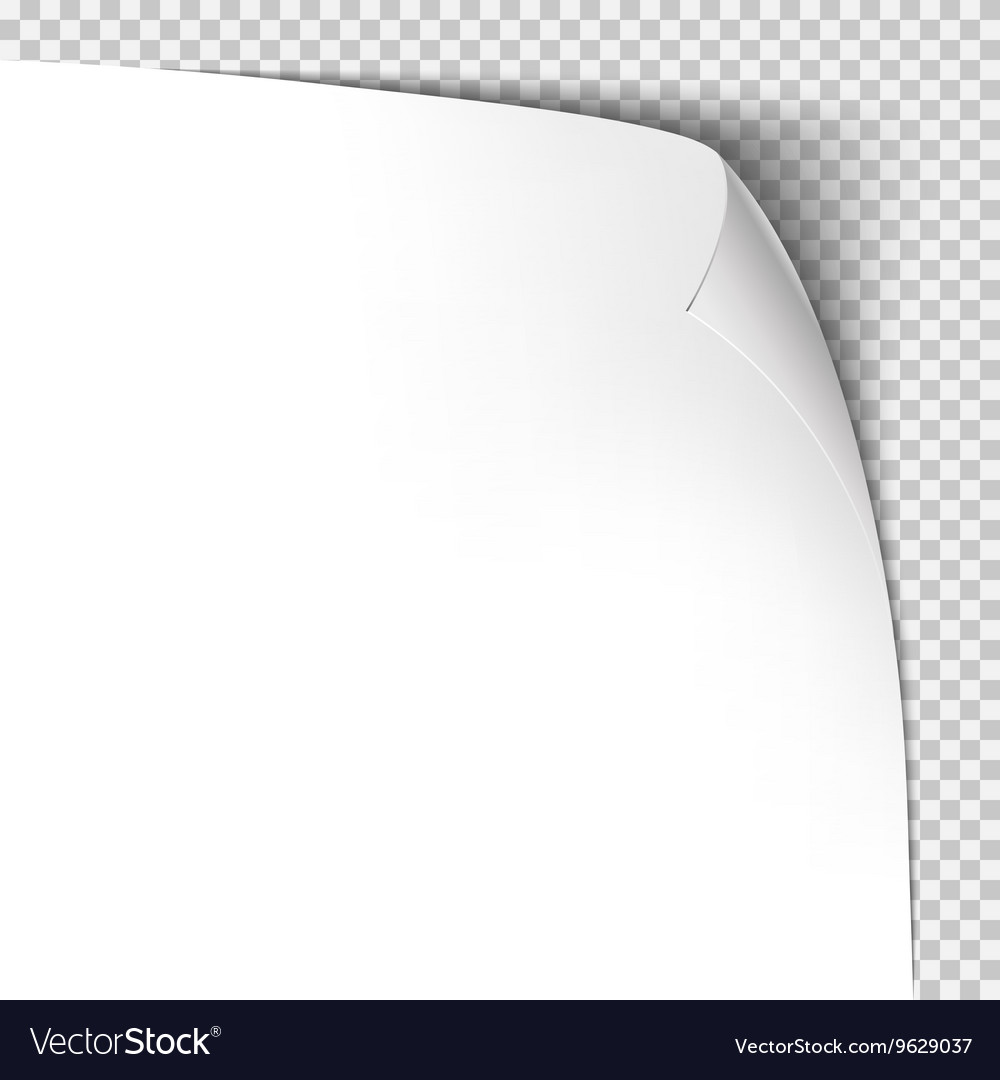 Curl corner paper template transparent grid