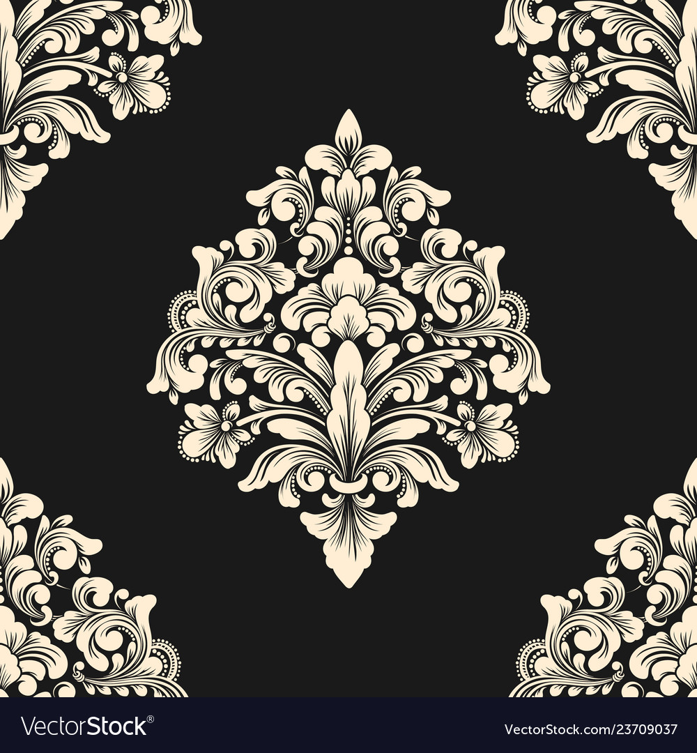 Damask Blumenmuster Element