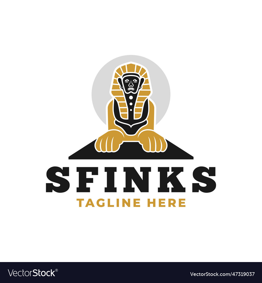 Egyptian sphinx logo Royalty Free Vector Image