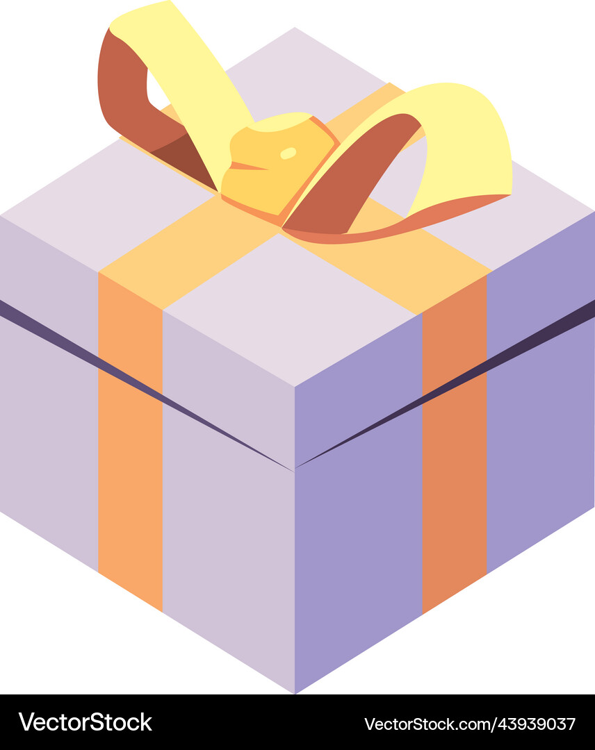 Flat colored gift box Royalty Free Vector Image