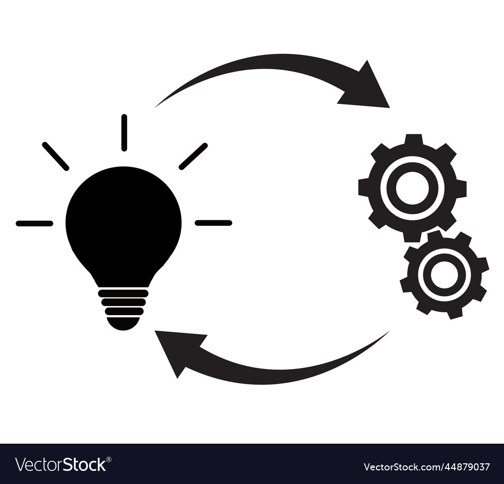 Implementation icon on white background light Vector Image Implementation icon on white background light