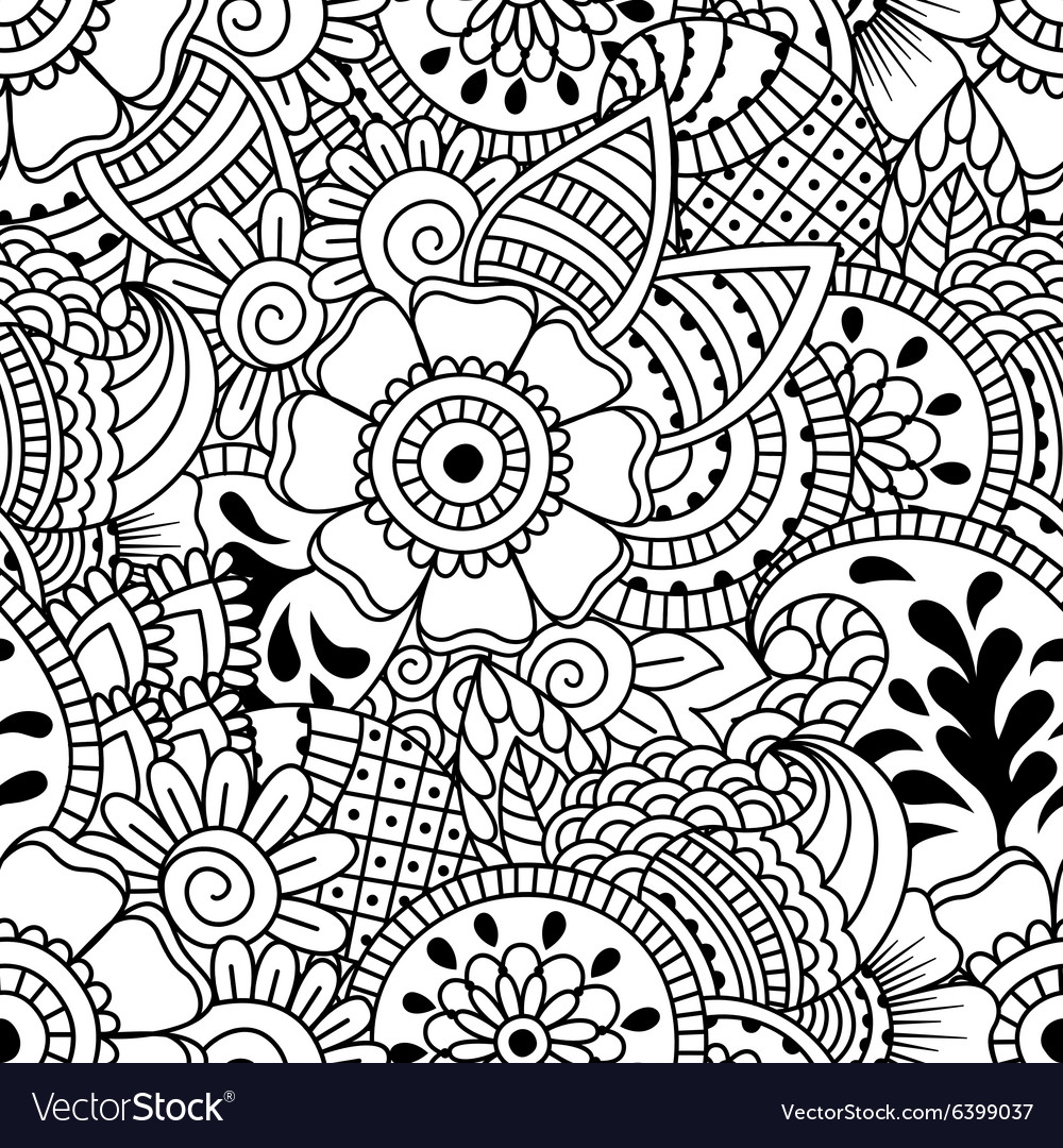 Intricate Black & White Paisley Pattern