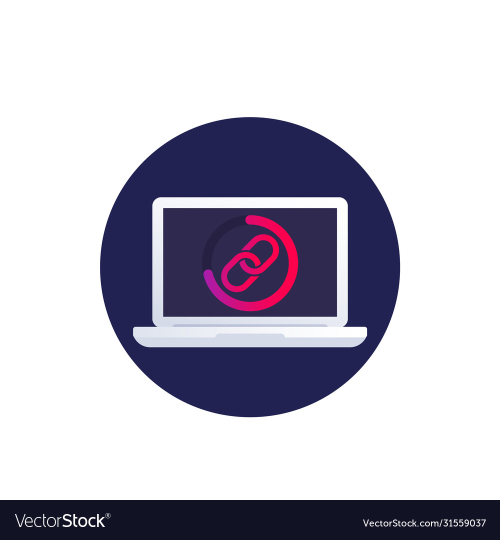 Link icon on screen with progress bar