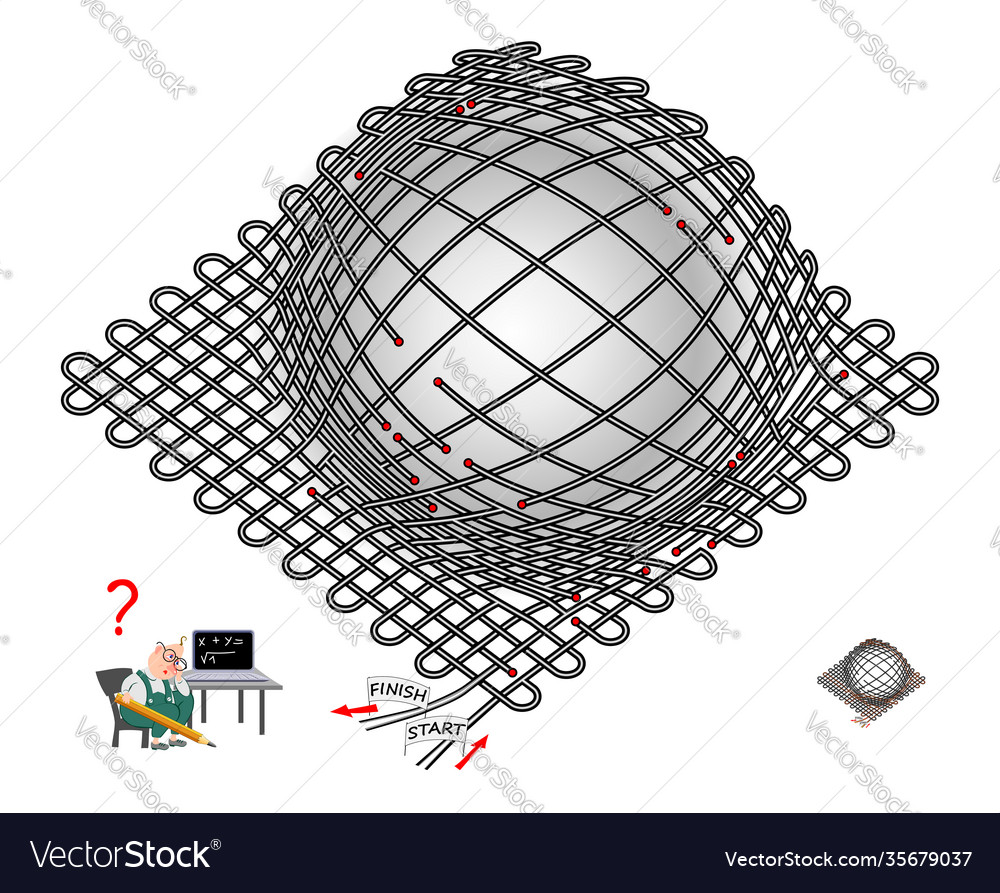 Logic puzzle game with labyrinth for children vector image Logic puzzle game with labyrinth for children