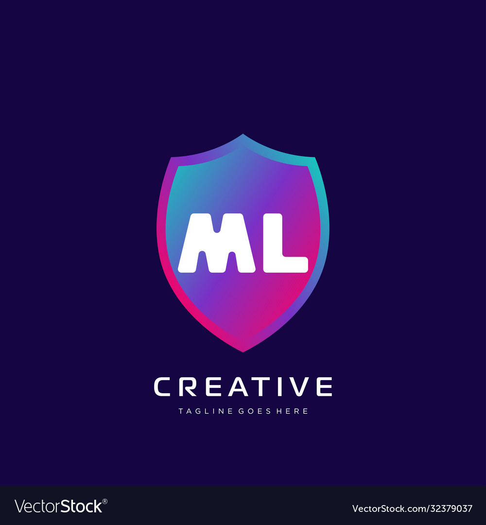 Ml initial logo with colorful template Vector Image Ml initial logo with colorful template