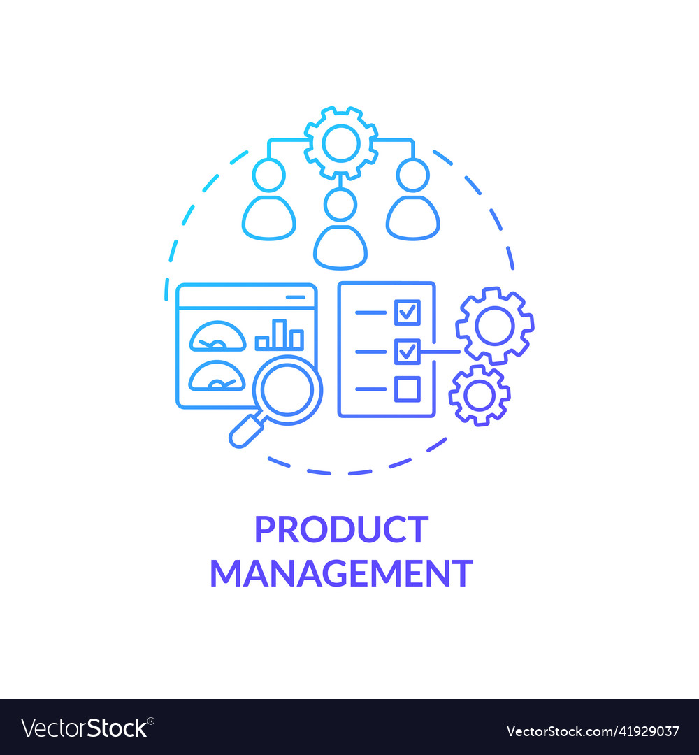 Product management blue gradient concept icon vector image Product management blue gradient concept icon
