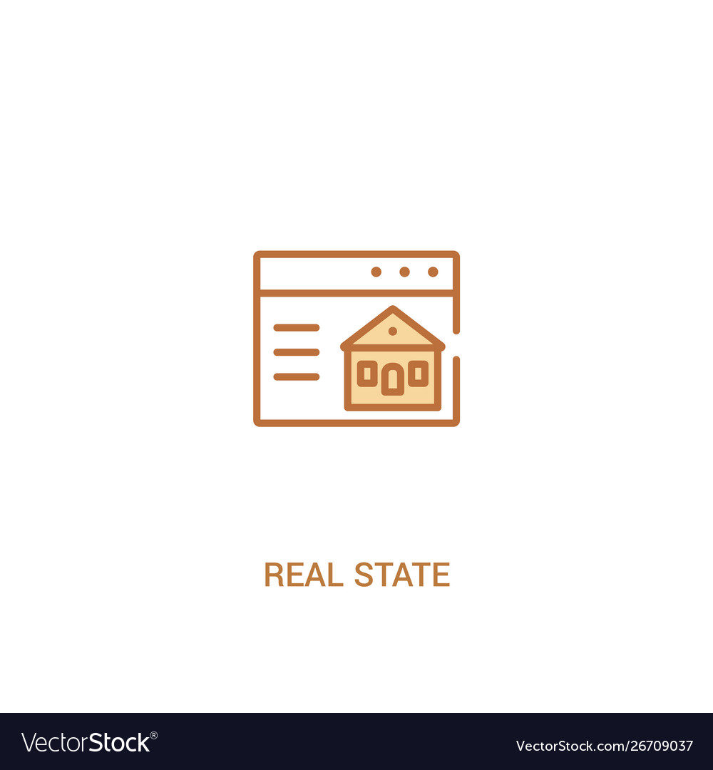 Real state concept 2 colored icon simple line