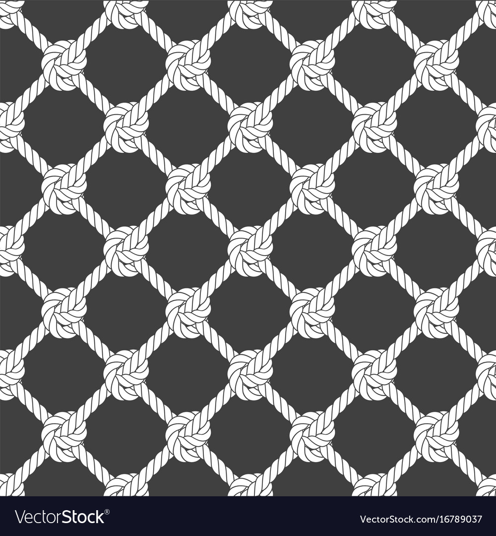 Seamless diagonal rope mesh - grid pattern Vector Image