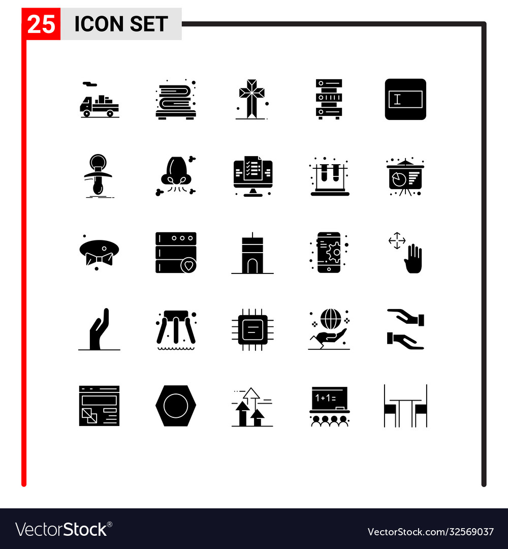 Set 25 solid glyphs on grid for text field