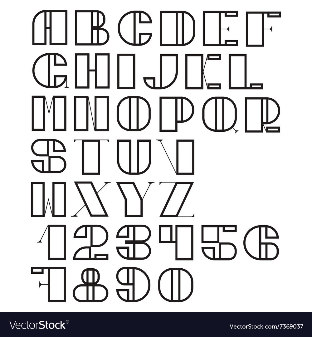 Set of letters and numbers