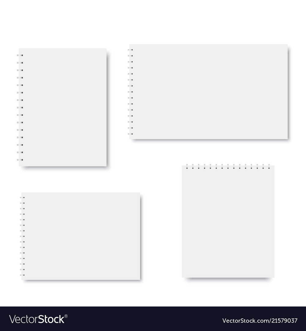 Set of spiral notebook templates